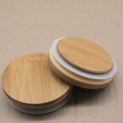 China Religious Activities Better Quality 8090 14oz / 10oz Empty Glass Small White Frosted Glass Jars With Bamboo Lids for sale