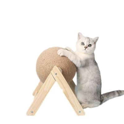 China Sustainable Cat Furniture Scratchers Cat Toy Interactive Cat Scratcher Board Kitten Sisal Rope Ball Scratch Paws Pet for sale