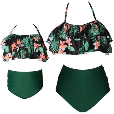 China Breathalbe New Arrival Wholesale Summer Printed High-waisted Women Bikini Ruffles Women Bikini for sale