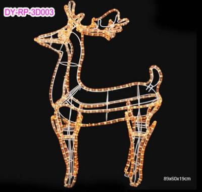 China Outdoor Waterproof Garden Christmas 3D Reindeer Sleigh Pattern Rope Running Light for sale