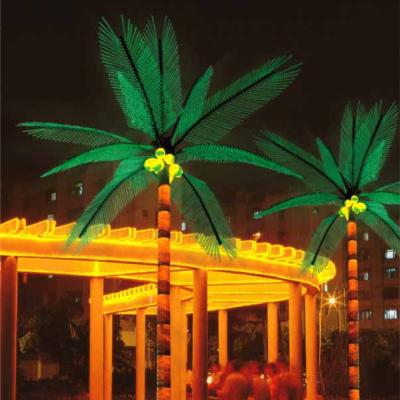 China Removable And Easy Packing 12ft Waterproof Outdoor Lighted Up Artificial LED Palm Tree Coconut Tree for sale