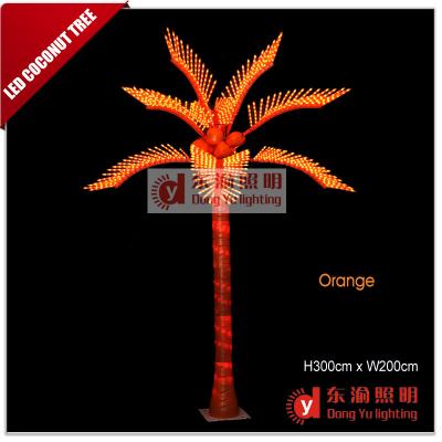 China Plastic Coconut Palm Tree Led Lighted Outdoor Decors for sale