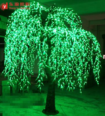 China Outdoor Iron and Resin LED Artificial Tree Weeping Willow Tree Lights LED Simulation Tree Lamp for sale