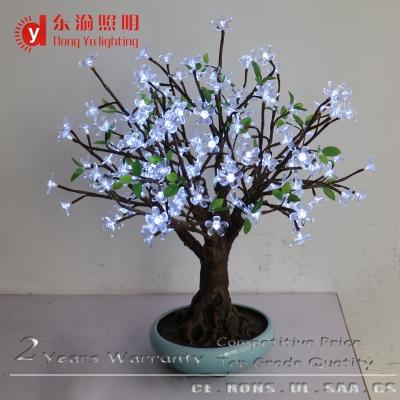 China Wedding table top decoration cherry blossom white light artificial bonsai tree with ceramic stain 80*70cm for sale