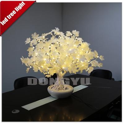 China High Stainess steel+resin artificial ceramic SPOTS table decoration led maple bonsai tree for sale