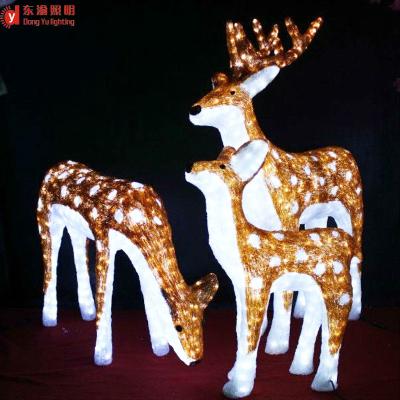 China ABS + Stainless Steel Pattern 3D Christmas Reindeer Sika Deer 3D Deer Outdoor Christmas Decoration for sale