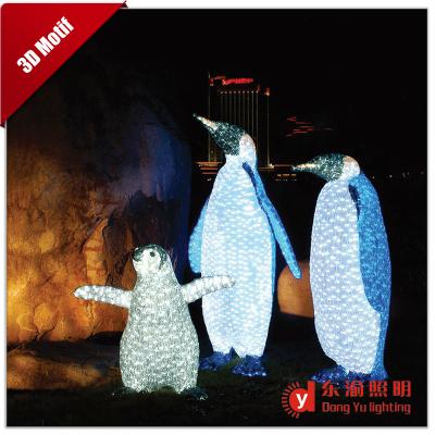 China Indoor And Decoration All Outdoor Decoration 3D Penguin Christmas Pattern Festive Light for sale