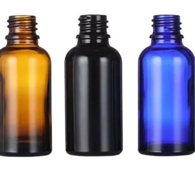 China Gift & Craft 5ml to 120ml shiny black essential oil glass bottle with round drip and rubber topper for sale