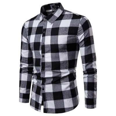 China Red dress shirt 2021 new men's check cotton soft comfortable soft materials for sale