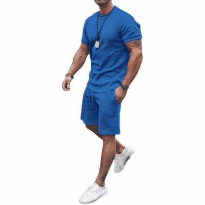 China Soft Comfortable Loose Cotton Mens Workout 2 Piece Set Sportswear Mens Running Set for sale