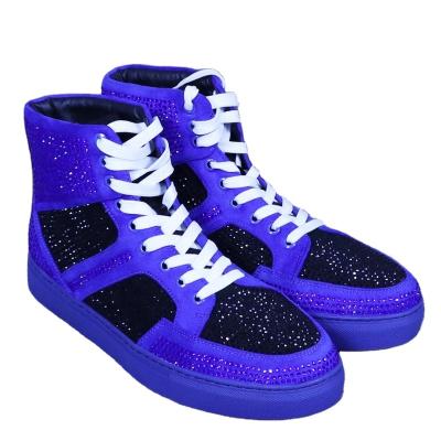 China American OEM and ODM famous factory brand NEW SHOCK ABSORBING designers rhinestone studded high top casual shoes sneaker shoes for jeans for sale