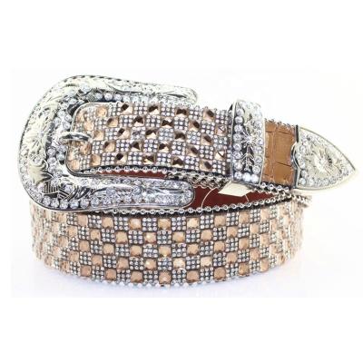 China Low price classic wide fashion rhinestone belt 1-1/2