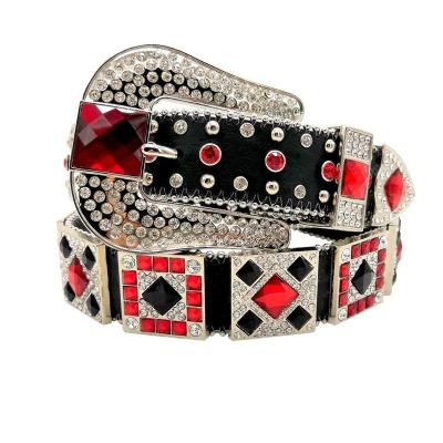 China Free Shipping Crystal Rhinestone Western Colorful Belt Women Hip Cowgirl Belt Cowgirl Belt Wholesale Cow Hide for sale