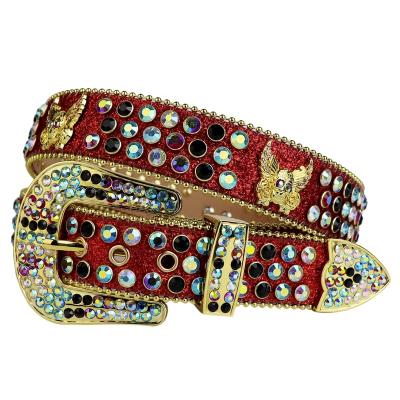 China Rhinestone Belt Stretching Wholesale High Quality Stylish Cowboy Men&Women Cowboy Fancy Designer Kids Concho Belts Rhinestone Belts Studded Belts for sale