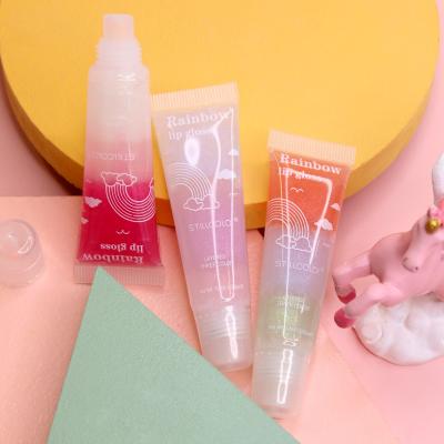 China Waterproof Economic Custom Logo Label Rainbow Color Lip Gloss Oil Various Types Design Private for sale