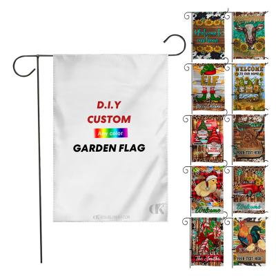 China Health Care Institutes Wholesale Custom Sublimation Blank Outdoor Double Sided Guard Flag Yard Decoration Seasonal Garden Flags Blank Yard Flags for sale