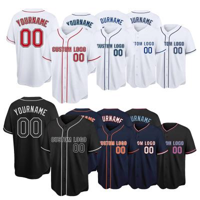 China Custom Sublimated Baseball Uniforms Tank Top Set Blue Mens Baseball Shirt Antibacterial Women's Sportswear Custom Tank Top White For MLB for sale