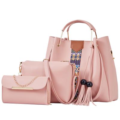 China Fashion PU selling ladies purse and wallet woman fashion luxury style the new 3 pieces wholesale Han bag ladies handbags set women set for sale