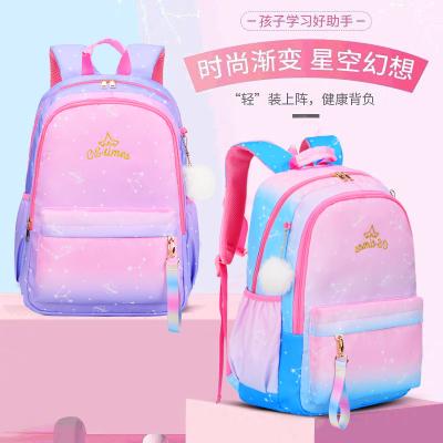 China Fashion Waterproof High Quality Gradient Cute Girl School Bags Waterproof Backpacks Laptop Packs Student Light Weight Bags Large Capacity for sale