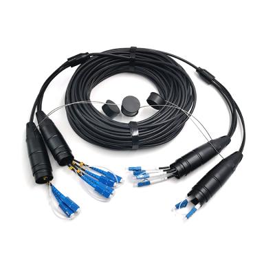 China FTTH FTTB FTTX Network Housing 6LC 4SC 4FC PDLC Dismountable Fiber Optic Patch Cable For Outdoor Broadcast and 5G for sale