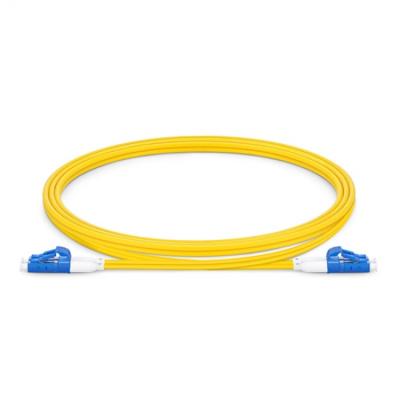 China LSZH 1m LC UPC to LC UPC Short Truss Duplex OS2 Single Mode PVC 2.0mm Fiber Optic Patch Cable for sale