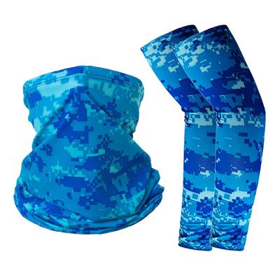 China Sun protection Summer sun protection neck scarf outdoor sports cycling sleeves quick-drying ice silk mask sleeves fishing combination for sale