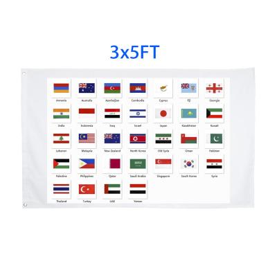 China OEM Ready to Ship 3x5ft 100% Polyester Asia and Ocean Asian Oceania Banner National Country Flags All Countries for sale