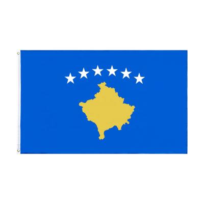 China OEM Wholesale 100% Polyester 3x5ft Kosova Kosovo Stock Printed Kosovar Flag for sale