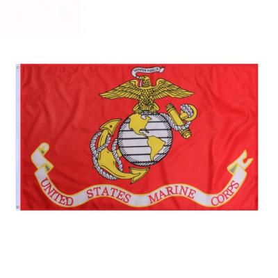 China FLIGHT 3X5FT US Army Marine Corps USMC Polyester American Flag Banners With Brass Grommets for sale