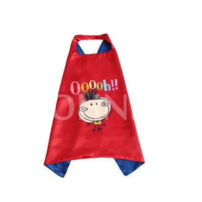 China OEM / ODM Party Cartoon Dress Up Double Sided Superhero Cape And Mask for sale