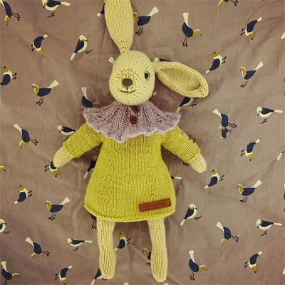 China 2022 Small Plush Cotton Rabbits Hand Knitted Amigurumi Bunny Dolls Stuffed Bunny Soft Toys With Dress for sale