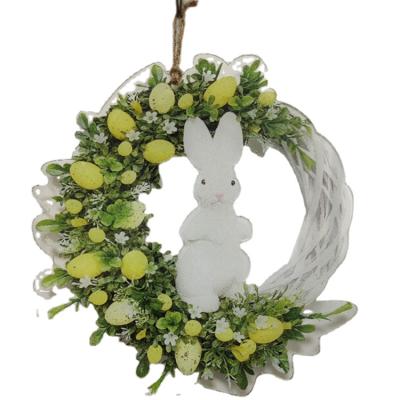 China Hot Selling Easter Egg Acrylic Flower Bunny Spring Decoration Easter Wall Hanging Bunny Hanging Ornaments for sale