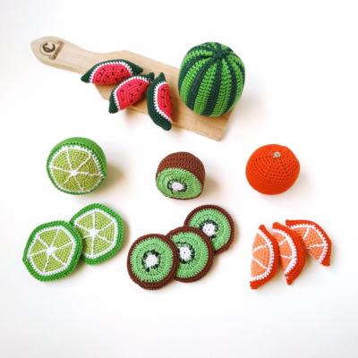 China crochet play food toddler learning toy montessori toys crochet vegetables and fruit toys C656 for sale