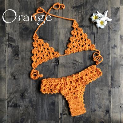 China 2022 Breathable Luxury Bikini Set Crochet Bikini Push Up Swimwear Crystal Women Swimwear Handmade Crochet Swimsuit for sale