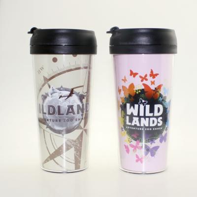 China Coffee Milk Tea Water 16oz Sublimation Travel Drinking Plastic Mug With Photo Insert Personalized Coffee Mug With Removable Insert for sale