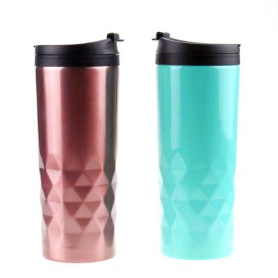 China 2018 viable new factory direct inner plastic diamond cup stainless steel cup stainless steel steel coffee mug for sale