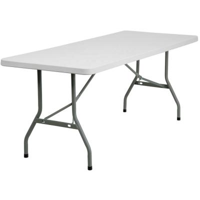 China Durable 6 Ft 180mm Rectangular White Portable Plastic Folding In Half Table for sale