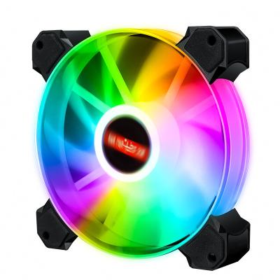 China Computer Case 12cm Yuhuan County RGB Chassis Fan Desktop Computer Fan Variable Color Mute Fan for sale