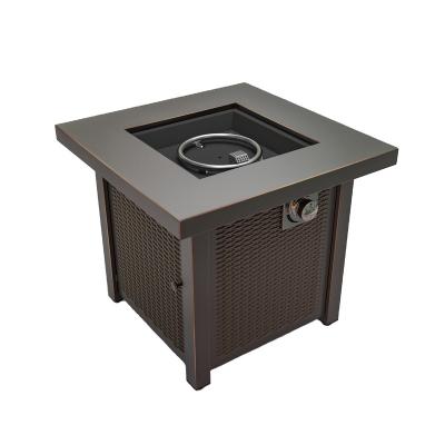 China Commercial Outdoor Gas Mine Garden Gas Fire Pit Outdoor Propane Fire Pit Heating Camping Square Table for sale