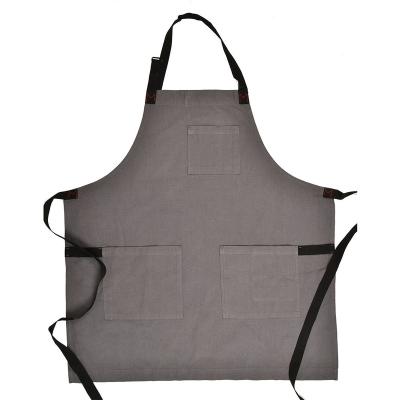 China Oil Painting 12A canvas apron yarn Kazhufan waiter fashion coffee shop work clothes apron for sale