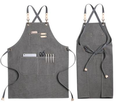 China Cleaning Simple canvas apron kitchen home barista tea shop restaurant denim work apron set for sale