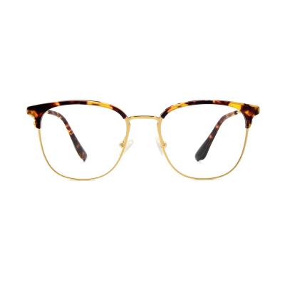 China Unisex Eyeglasses Titanium With Adjustable Nose Pads CE Tortoise Acetate Glasses Lenses for sale