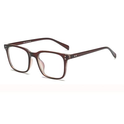 China Retro TR90 Anti Blue Light Rivet Glass Anti Blue Lightweight Rectangle Classic Square Frame Blocking Glass Student Glasses for sale