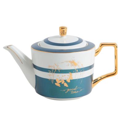 China Full Suit Coffee Cups And Saucers Golden Teapot Fashion ChineseEuropean Ceramic Viable Teapot With Phnom Penh Full Suit Afternoon Tea Set for sale