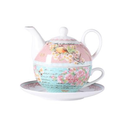 China British viable afternoon teapot set desktop creative ceramic tea set can be customized LOGO for sale