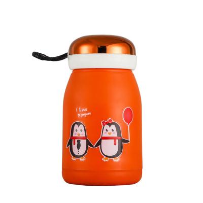 China Viable Exquisite Portable Cartoon Penguin Mug With Double Glass Cup Reservoir Mug Advertising Printing Gift Mugs for sale