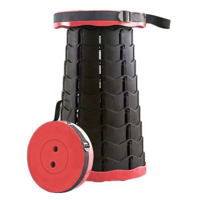 China Round Retractable Plastic Stool Outdoor Camping Telescopic Portable Collapsible for sale