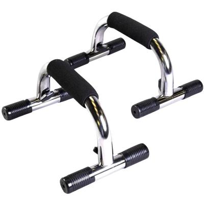 China Wrist Gym Push Up Bar Iron H Shaped Silver Strong Chrome Steel for sale