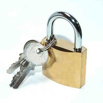 China Gold Plated Iron And Iron Padlock Keys With Nickel Plated Gold Plated Padlock for sale