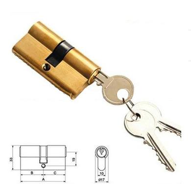 China 60,70,80,90mm brass cylinder lock high quality and iron keys with nickel plated for sale